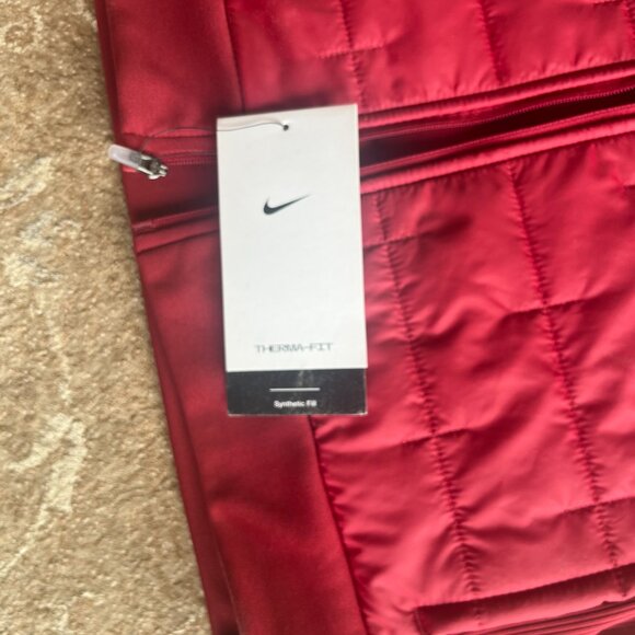 Nike Running Quilted Vest Women's M Red Therma-fit Hybrid Full Zip - Picture 8 of 10